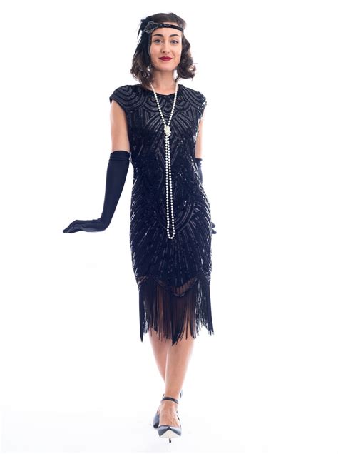 1920s Black Mable Flapper Dress
