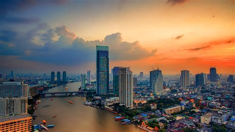 Bangkok Thailand City River Wallpapers 2560x1440 959734