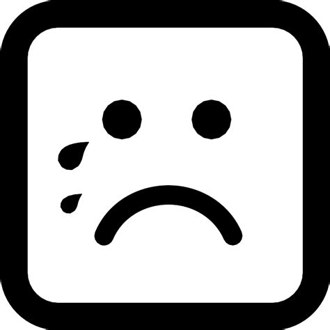 Crying Emoticon Rounded Square Face Vector Svg Icon Svg Repo