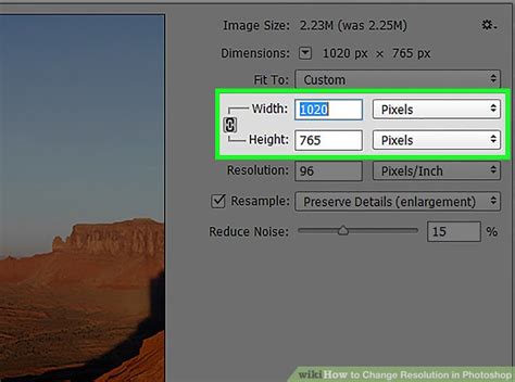 To adjust resolution, add new values. How to Change Resolution in Photoshop: 8 Steps (with Pictures)