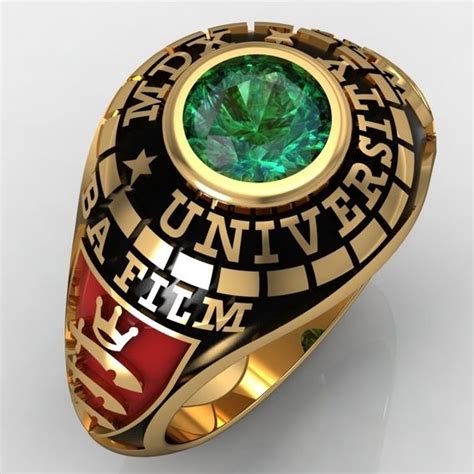 Buy A Custom 14kt Yellow Gold Class Ring Made To Order From Sossi Jewelry Custom Design