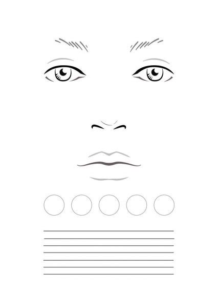 Face Diagram For Makeup Blank Face Chart Makeup Artist Blank