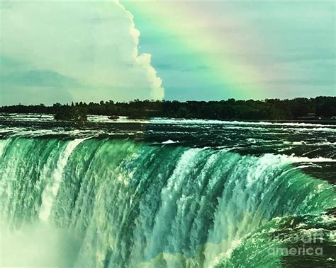 Rainbow Over Waterfall Digital Art By Laura Vanatka Fine Art America