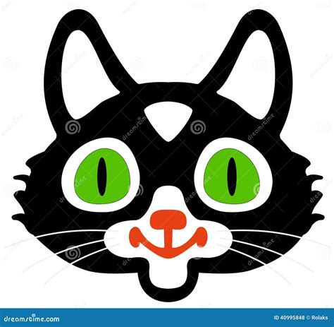 Head Of Black Cats Stock Vector Illustration Of Black 40995848