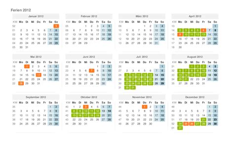 Neben den schulferien im sommer haben alle schüler im bundesland. Ferien Nordrhein-Westfalen 2012 - Ferienkalender zum ...