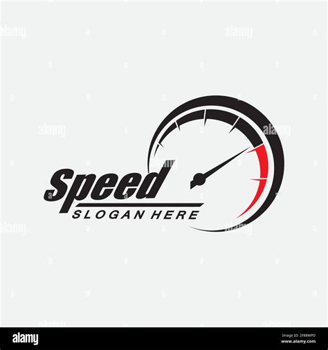 Speed Logo Design Silhouette Speedometer Symbol Icon Vectorspeed Auto