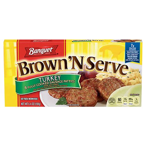 Banquet Brown N Serve Fully Cooked Turkey Sausage Patties Ea