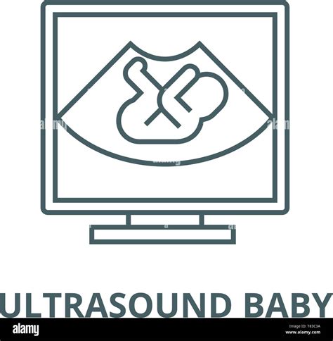 Ultrasound Baby Vector Line Icon Linear Concept Outline Sign Symbol