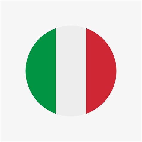 Icono De Vector De Bandera Italiana Redonda Aislado Sobre Fondo Blanco