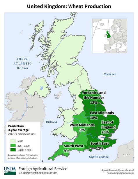 United Kingdom Wheat Area Yield And Production