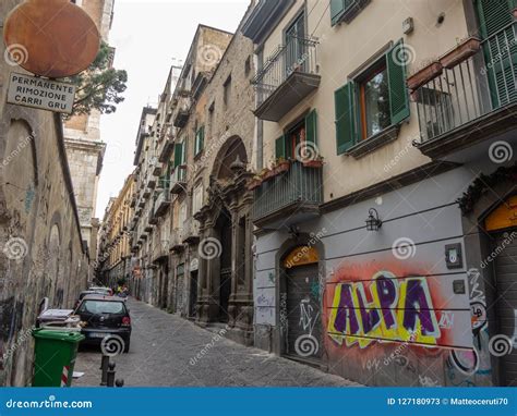 Napoli Italy Views Of Traditional Streets In The Historic Center Of