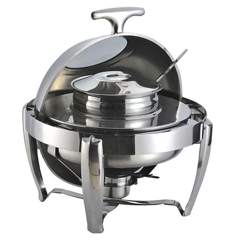 SOGA L Stainless Steel Round Soup Tureen Bowl Station Roll Top Buffet Chafing Dish Catering