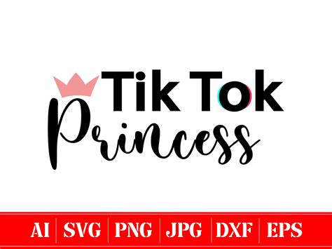 Princess Tik Tok Princess Logo Svg File For Cricut Digital Images And