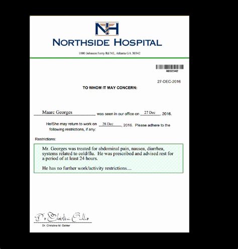 Printable doctor's note for work templates. Emergency Room Doctors Note in 2020 | Doctors note ...