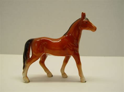 Vintage Porcelain Ceramic Brown Horse Figurine Pony Figurine By