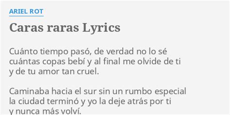 Caras Raras Lyrics By Ariel Rot Cuánto Tiempo Pasó De