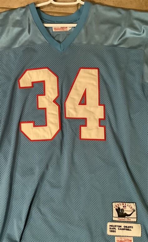 Earl Campbell Houston Oilers Mitchell And Ness Throwback 1980 Jersey Ebay