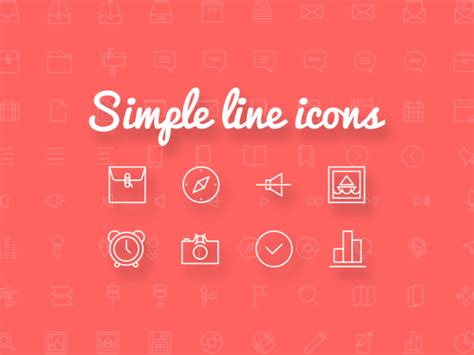 Free 100 Simple Line Icons Titanui