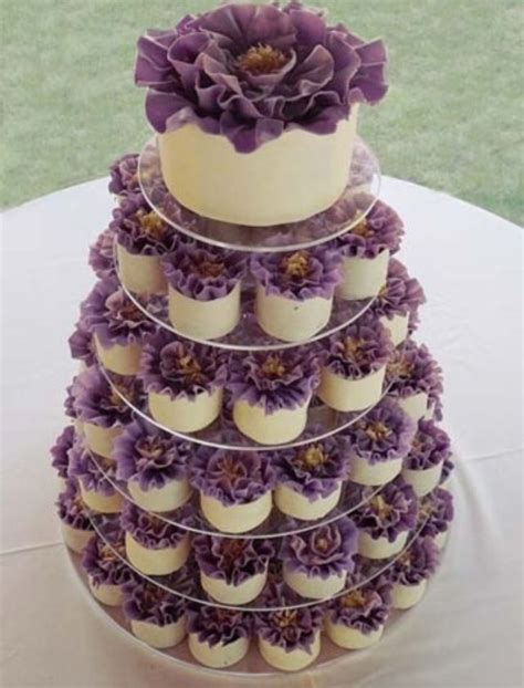 Purple Flower Cupcake Wedding Cake Purple Wedding Cupcakes Cupcake