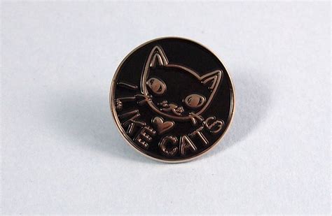 Black Enamel Cat Lapel Pin Cat Pin Enamel Pin By Ilikecatsshop Doctor
