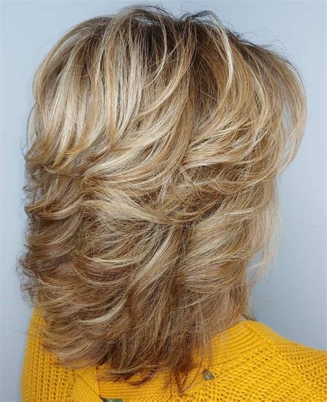 Long shaggy hairstyles are great with layers; Feathered Shoulder-Length Shag in 2020 | Medium shag ...