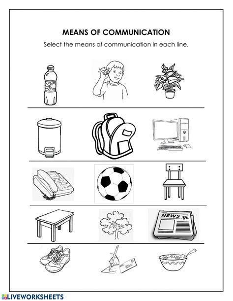 Means Of Communication Activity Kindergarten Worksheets