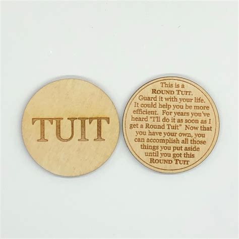 Get A Round Tuit Laser Engraved Wooden Tokens Etsy
