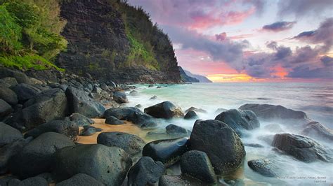 Hd Wallpaper Na Pali Coast Sunset Kauai Hawaii Beaches Wallpaper