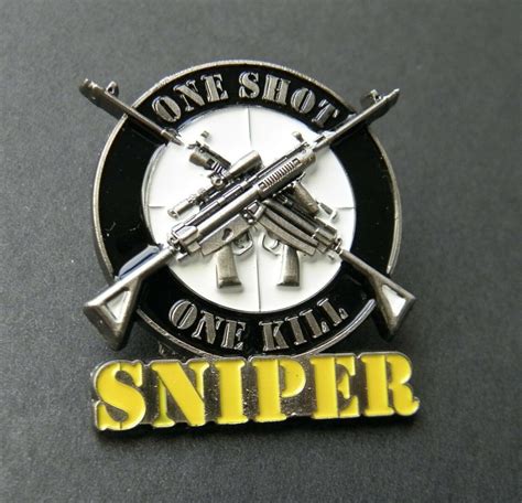 Special Forces Sniper One Shot One Kill Lapel Hat Pin Badge 11 Inches