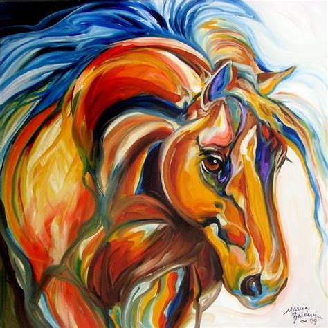 Art Abstract Bay Stallion By M Baldwin By Artist Marcia Baldwin Horse