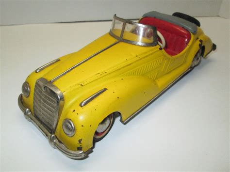 Vintage Distler Mercedes Tin Wind Up Toy Car Us Zone Germany W