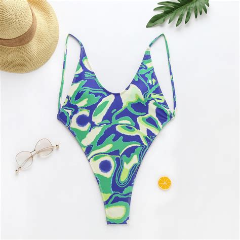china wholesale new design sexy brazilian high leg one piece swimsuit thong bikini women