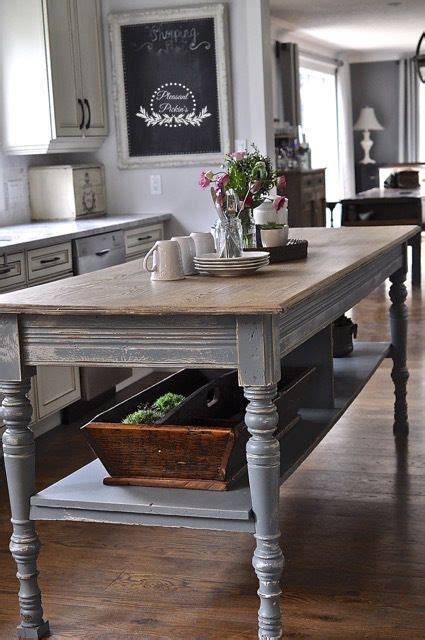This Island Is Perfection Rustic Kitchen Island Farmhouse Kitchen