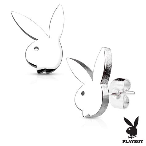 Pair Playboy Bunny 316l Surgical Stainless Steel Stud Earrings Ebay