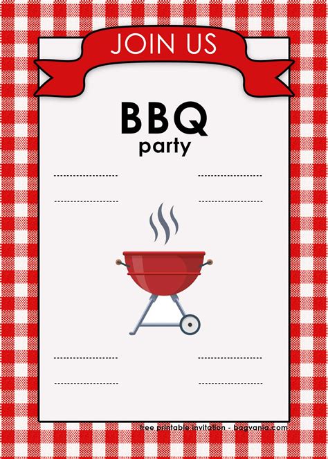 Bbq Party Invitations Free Printable
