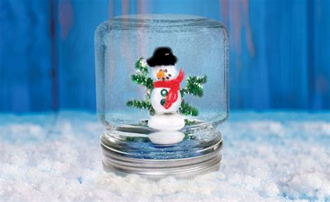 Snowman Mason Jar Snow Globe Craft Project Ideas