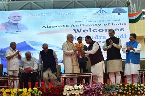 Pm Modi Inaugurates Integrated Terminal Building Of Vadodara Airport