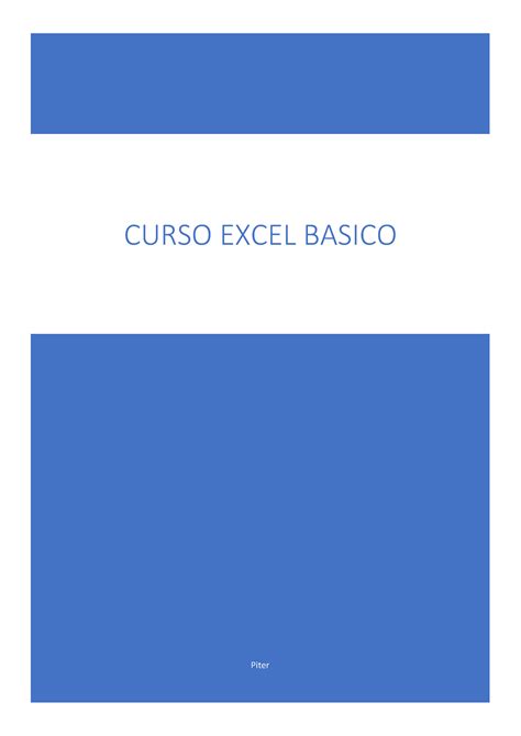 Aulas Excel Do B Sico Piter Curso Excel Basico Sumrio Introduo O Que Excel