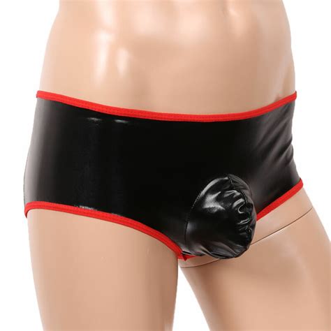 Mens Zip Patent Leather Thong G String Jockstrap Underwear Briefs Pouch Bikini Ebay