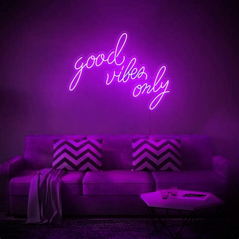 Good Vibes Only Led Neon Sign Wall Decor Wall Sign Neon Etsy