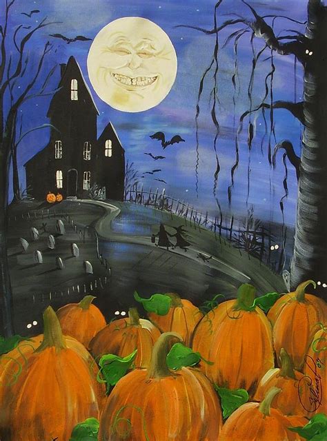 Haunted Night Painting By Follow Themoonart Fine Art America
