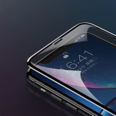Apple Iphone Xr 11 Baseus Diamond Body Anti Spy Tempered Glass Black