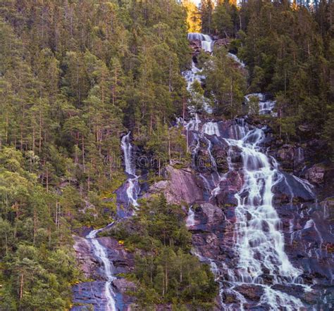 Rjukanfossen Waterfall In The Village Of Rjukan In Norway Stock Image