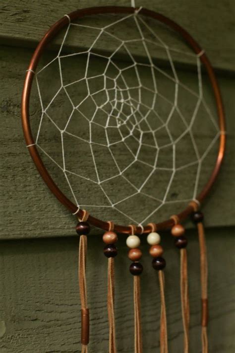 Copper Dream Catcher With Leather Details Dreamcatcher Dream Etsy