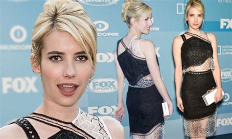 Emma Roberts Flashes Midriff In Lbd For Scream Queens Series At Fox Upfronts Daily Mail Online