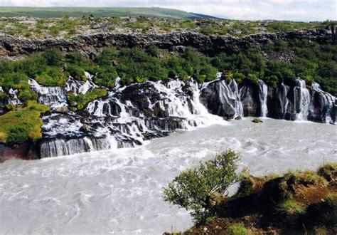 Hraunfossar Überblick Foto And Bild Wasserfall Island Iceland Bilder