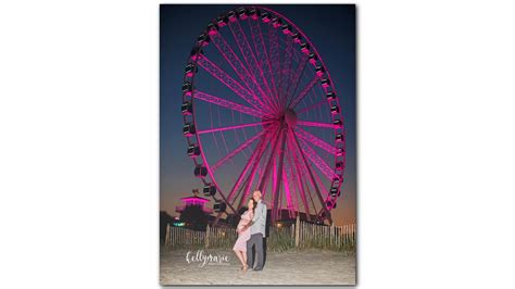 the skywheel is lit and it s a girl nj couple does gender reveal at myrtle beach