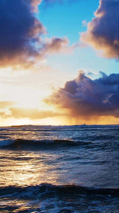 Iphone 6 plus, iphone 6s plus, iphone 7 plus, iphone 8 plus Ocean Beach Surging Wave Cloudy Sunny Skyscape iPhone 8 ...