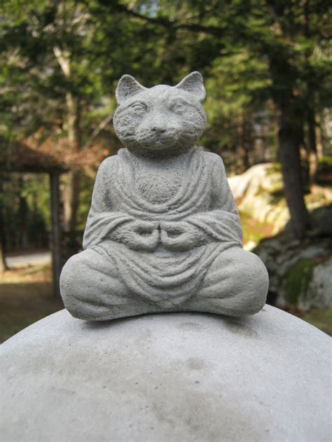 Buddha Cat Meditating Cat Statue Concrete Cats Zen Home And Etsy Uk
