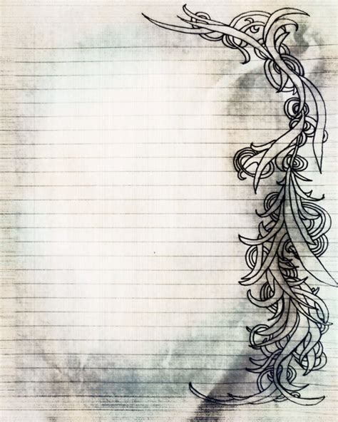 Items Similar To Printable Charcoal Sketch Swirl Filigree Lined Journal